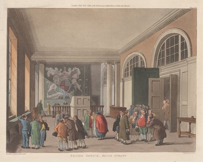 Accijnskantoor, Broad Street, 1 februari 1810 door Thomas Sutherland