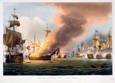 De slag bij Trafalgar, 21 oktober 1805, 1816 door Thomas Sutherland