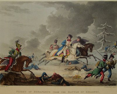 De vlucht van Bonaparte van de Slag bij Krasnoi, 1815 door Thomas Sutherland