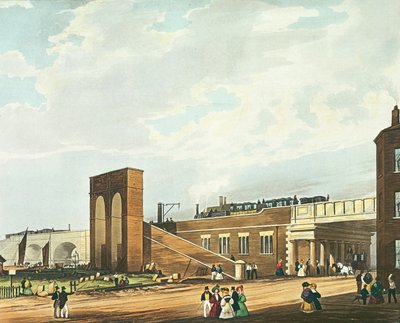 Ingang naar Manchester over Water Street, gegraveerd door Henry Pyall, gepubliceerd door Ackermann und Co., 1831 door Thomas Talbot Bury