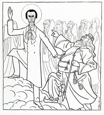 Karikatuur van Rudolf Steiner, illustratie uit 