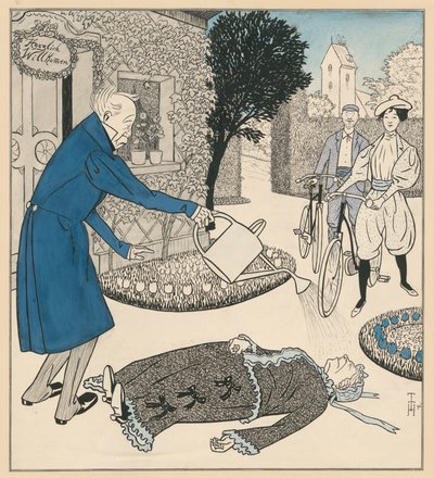 De moderne vrouw of een bezoek aan de pasgetrouwden door Thomas Theodor Heine