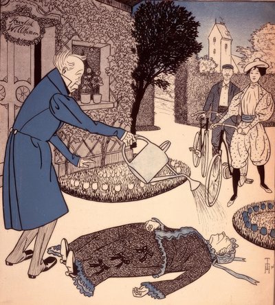 Het bezoek van de pasgetrouwden door Thomas Theodor Heine
