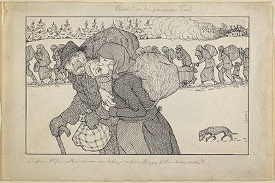 Vlucht voor de wrede vijand door Thomas Theodor Heine