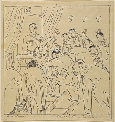 Gelijkstelling van de beurs; Simplicissimus XXXV/36, 1930 door Thomas Theodor Heine