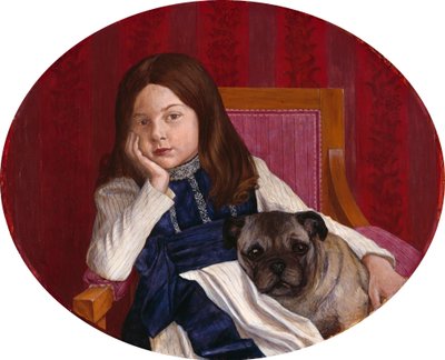 Johanna, de dochter van de kunstenaar met mopshond door Thomas Theodor Heine