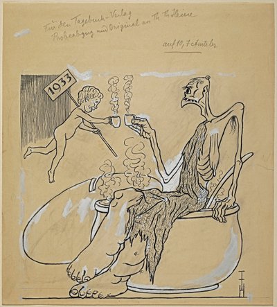 Prosit Nieuwjaar 1933 door Thomas Theodor Heine