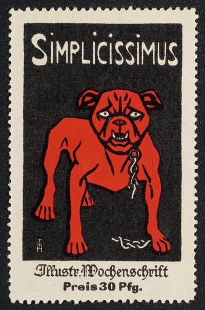 Reklamemarke "Simplicissimus 30 Pfg." door Thomas Theodor Heine