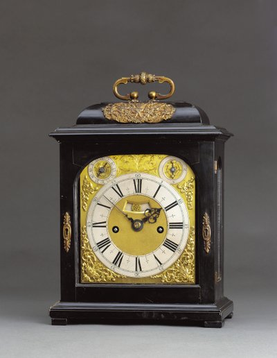 James II gemonteerde slagklok met trekkwartierherhaling, nr. 166, c.1690-95 (ebbenhout & verguld metaal) door Thomas Tompion