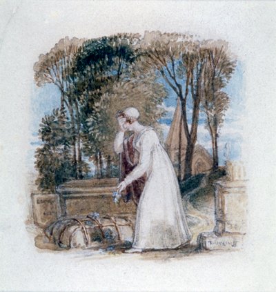 Constantia bij het graf van Theodosius, 19e eeuw door Thomas Uwins
