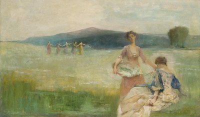Lente, 1890 door Thomas Wilmer Dewing