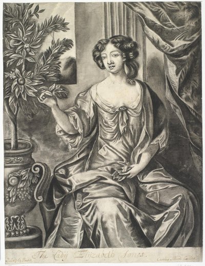 Dame met pot bloemen; De Dame Elisabeth Jones naar Sir Peter Lely door Thomas Watson