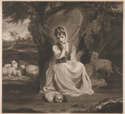 Mevrouw Frances Ann Crewe als St. Genevieve door Thomas Watson