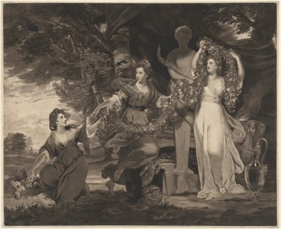 Een offer aan Hymen (Drie dochters van Sir William Montgomery) door Thomas Watson after Sir Joshua Reynolds