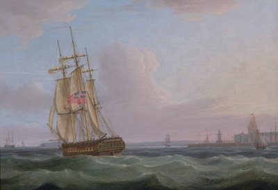 Scheepvaart bij Dover, ca. 1760 door Thomas Whitcombe