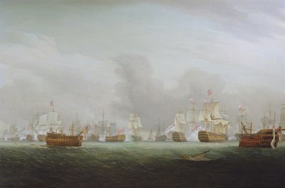De Slag van de Glorieuze Eerste Juni, 1794 door Thomas Whitcombe