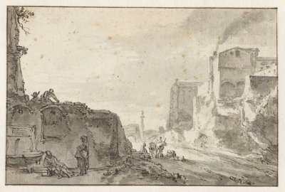 Italiaans stadsgezicht door Thomas Wijck