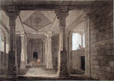 Deel van het Interieur van een Hindoe Tempel in Deo, in Bahar, plaat VI uit 