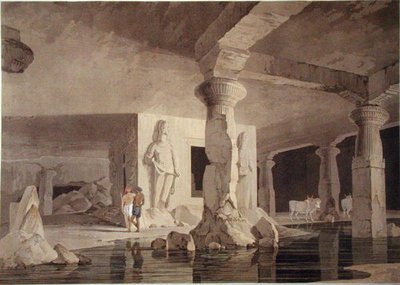 Deel van de Tempel van de Elephanta, plaat VIII uit 