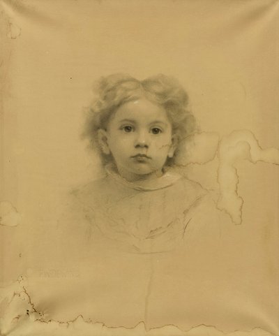 Portret van Ethel D. Puffer door Thomas Wilmer Dewing
