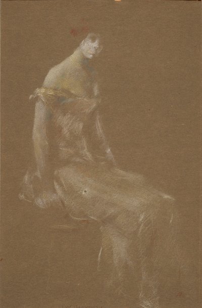 Portret van een Dame in Roze #3 door Thomas Wilmer Dewing