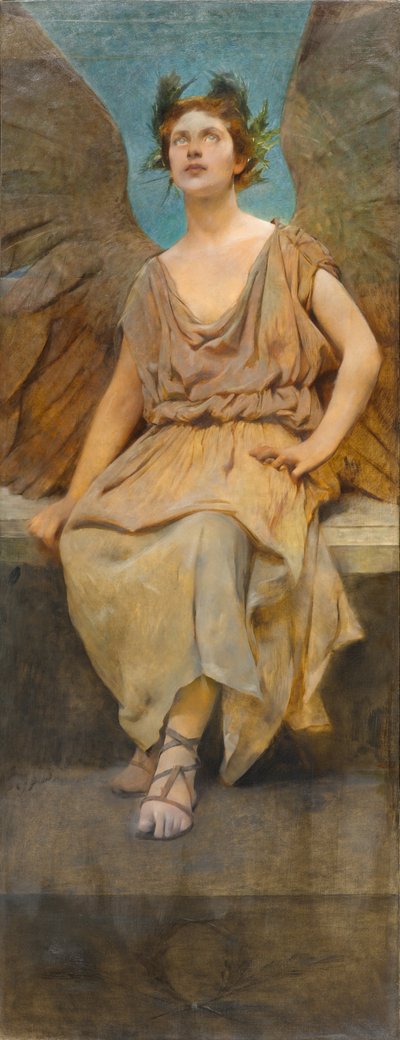 Gevleugelde allegorische figuur door Thomas Wilmer Dewing