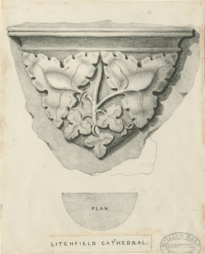 Interieur van Lichfield Kathedraal - Gesneden Bladwerk door Thomas Witlam Atkinson