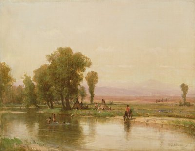 Kamp aan de Platte River, 1865 door Thomas Worthington Whittredge