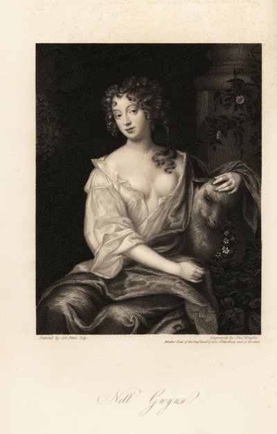 Nell Gwyn, restauratieactrice, geliefde van de graaf van Rochester, langdurige minnares van koning Karel II van Engeland door Thomas Wright
