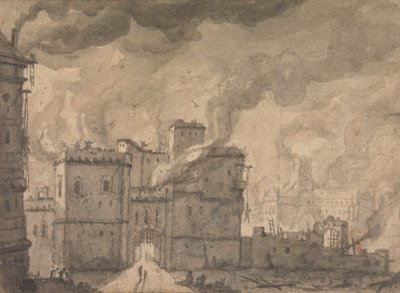 Newgate Prison, de brand van Londen door Thomas Wyck