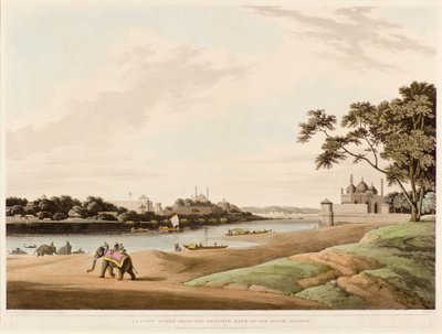 Lucknow genomen vanaf de overkant van de rivier Goomty door Thomas und William Daniell