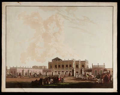 Old Government House vanuit de Uitzichten van Calcutta door Thomas und William Daniell