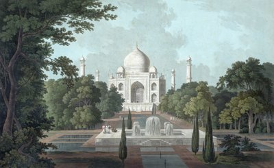 Uitzicht op Taj Mahal door Thomas und William Daniell