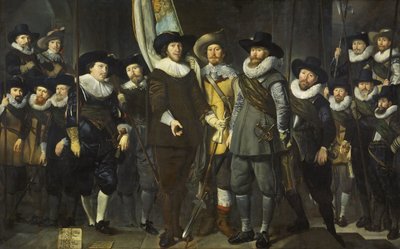 Schutterij van het IIIe district van Amsterdam, onder bevel van kapitein Allaert Cloeck en luitenant Lucas Jacobsz Rotgans, 1632 door Thomas de Keyser
