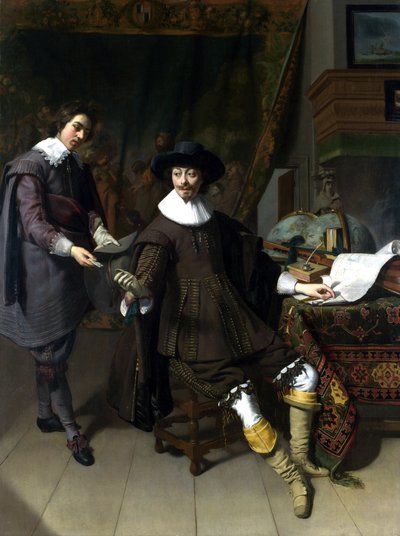 Constantijn Huygens en zijn klerk door Thomas de Keyser