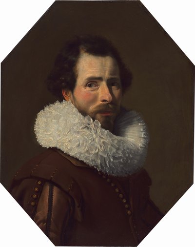 Portret van een Heer met een Luxe Kraag door Thomas de Keyser