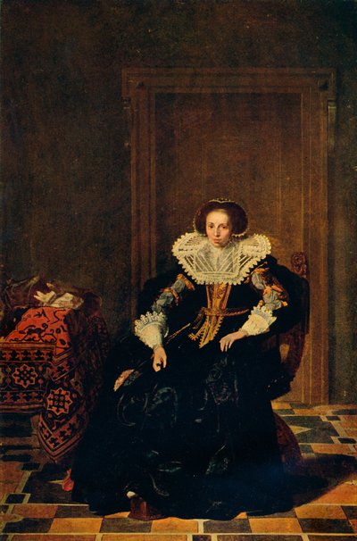 Portret van een dame door Thomas de Keyser