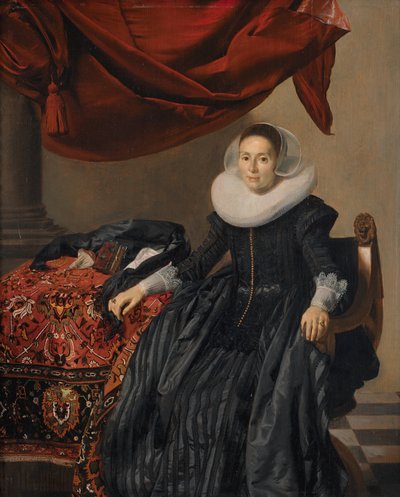 Portret van een jonge vrouw door Thomas de Keyser