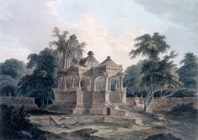 Hindoe tempel in het fort van de Rohtas, Bihar, India door Thomas und William Daniell