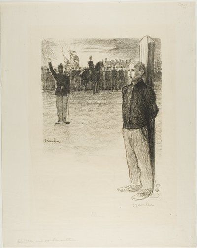 Civiele rehabilitatie en militaire executie door Théophile Alexandre Pierre Steinlen