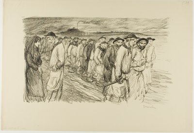 Uit de mijn komen door Théophile Alexandre Pierre Steinlen