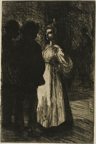 Gesprek bij nacht door Théophile Alexandre Pierre Steinlen