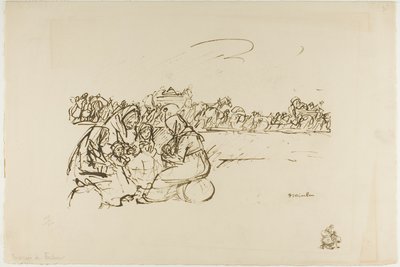 Evacuees uit Verdun, plaat dertig uit Actualités door Théophile Alexandre Pierre Steinlen