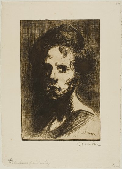 Kop van een vrouw, plaat I door Théophile Alexandre Pierre Steinlen