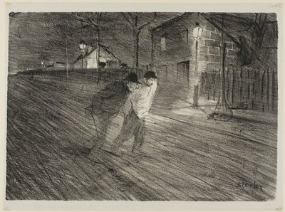 Caulincourtstraat door Théophile Alexandre Pierre Steinlen