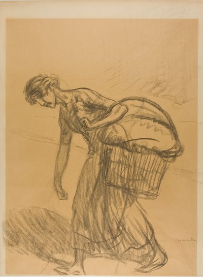 Wasvrouw door Théophile Alexandre Pierre Steinlen