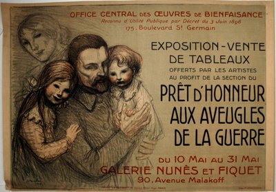 Klaar om de oorlogsblinden te eren door Théophile Alexandre Pierre Steinlen