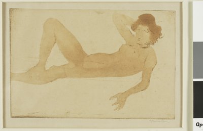 Liggende naakte vrouw door Théophile Alexandre Pierre Steinlen