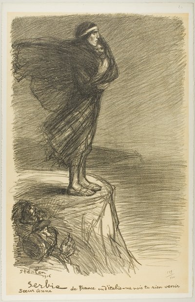 Servië: Zuster Anne, plaat twintig uit Actualités door Théophile Alexandre Pierre Steinlen