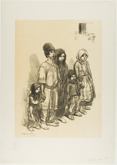 Servische kinderen door Théophile Alexandre Pierre Steinlen